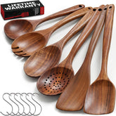 PriorityChef teak flat spatula with smooth finish, ideal for flipping and sautéing