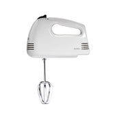 Proctor Silex Easy Mix hand mixer resting on bowl edge for convenient pauses