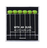Prodyne Cocktail Picks with olive head securely hold olives for martinis.