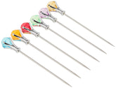 Prodyne DM-6-C olive garnish pick with colorful crystal head for elegant drinks.