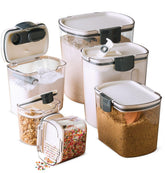 Progressive ProKeeper flour keeper with leveling bar for precise measuring and freshness.
