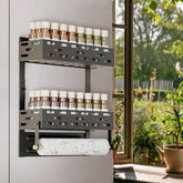 PTAEXCEL magnetic spice rack on fridge keeps spices organized and accessible.