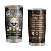 Pudmaple Mechanic Gifts Tumbler 20oz front view with bold printed design
