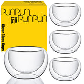 PunPun double-wall glass tea cups show clear elegance and insulation for tea lovers.
