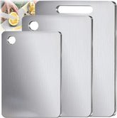 Pure Titanium Cutting Board front view for fruits and veggies, with double-sided use.