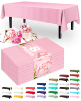 Pureegg pink pastel 54x108 inch rectangular tablecloth for elegant gatherings.