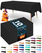 Pureegg black 54x72 inch plastic table cloth protects surfaces at gatherings
