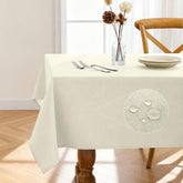 Pureegg rectangle linen tablecloth waterproof surface guarding against spills during meals