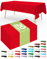 Pureegg rectangle tablecloth 54x108 red protects surfaces during festive meals.