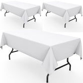 Pureegg rectangle tablecloth 60x102 white with wrinkle-resistant fabric for polished dining.