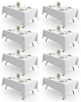 Pureegg rectangle tablecloth 60x84 white on table for a clean dining surface
