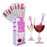 PureWine The Wand Purifier pink wand in glass, enhances aroma and flavor.