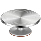 Puroma 12-inch rotating cake turntable in action for stable decorating and even icing