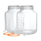 PUSCRIENO 2-pack square-mouth glass jars with measurement marks for precise pantry organization.