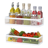 PUSDON hanging storage baskets wall mount in white for kitchen organization