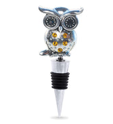 Puzzled Cheers Owl wine stopper top view seals air to keep wine fresh.