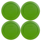 Pyrex 7200-PC lawn green 2-cup lid for fridge storage with a tight seal.