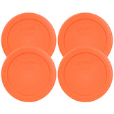 Pyrex 7200-PC orange storage lid on round 2-cup bowl for secure freshness