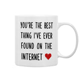 QASHWEY Romantic Coffee Mug with You're the best message, ideal for long-distance gifts.