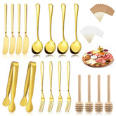 Qeirudu gold charcuterie set with cheese spreaders for elegant entertaining