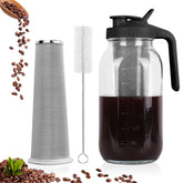 QHH cold brew pitcher with pour spout for spill-free serving.