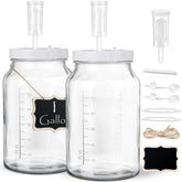 Qianfenie 2-pack 1-gallon fermentation jars with airlocks for airtight fermentation