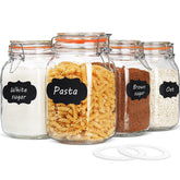 Qianfenie 50 oz square glass jar with airtight lid helps keep pantry staples organized