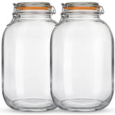 Qianfenie glass jar with airtight lid highlights wide-mouth design for easy access.