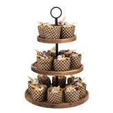 QIELSER 3-Tier Cupcake Stand bottom tray for an elegant dessert display.