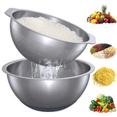QiMH 304 stainless colander for rinsing rice and vegetables