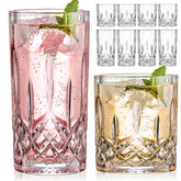 Qipecedm drinking glasses 8-piece set on table, ideal for entertaining