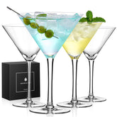 Qipecedm martini glasses set of 4 with crystal clarity for elegant home cocktail service