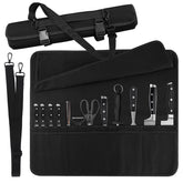 QIQU chef knife bag with 24-pocket layout secures blades on the go.