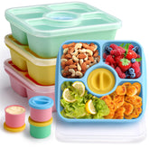 QQKO Bento 4-pack pastel box for colorful school and work lunches.