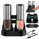 QTDHG electric salt and pepper grinder set with LED light for precise seasoning