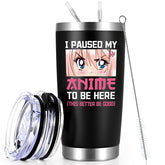 Qtencas Anime Gifts travel tumbler front view keeps drinks hot on the go