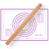 QUELLANCE 16-inch wood rolling pin for smooth, even dough rolling.