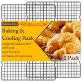Qukaka cooling rack with 11.65x16.85 inch dimensions fits half-sheet pans for spacious cooling