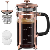 QUQIYSO coffee press with copper finish for durable, elegant brewing