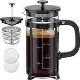 QUQIYSO French Press with durable 304 stainless steel body for rich, full bodied coffee