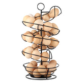 QUTREY black metal egg skelter with basket for organized eggs.