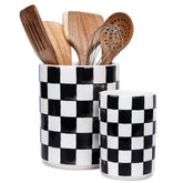Quuavio Checkered Utensil Holder large front view for sturdy counter organization
