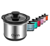 Qvin 0.65qt mini slow cooker with stoneware pot for personal meals.