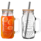 QWEZXO 24oz mason jar with bamboo lid and stainless steel straw, ideal for iced beverages