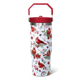 qwpmvhsak 30oz red cardinal tumbler with handle and lid keeps beverages at ideal temperatures.