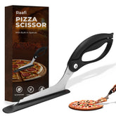 RAAFI pizza scissors with non-stick base for clean slices and mess-free serving.