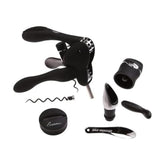 Rabbit 6-Piece Wine Opener Kit in black for versatile home bar use