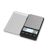 Raclomec coffee scale on an espresso machine showing compact design and precision.