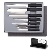 RADA 7-piece starter knife set with hollow-ground blades for precise slicing.