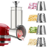 RAFBAR stainless steel slicer attachment front view for versatile KitchenAid slicing
